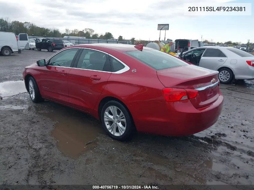 2015 Chevrolet Impala 1Lt VIN: 2G1115SL4F9234381 Lot: 40756719