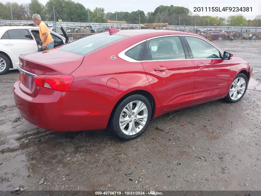 2015 Chevrolet Impala 1Lt VIN: 2G1115SL4F9234381 Lot: 40756719