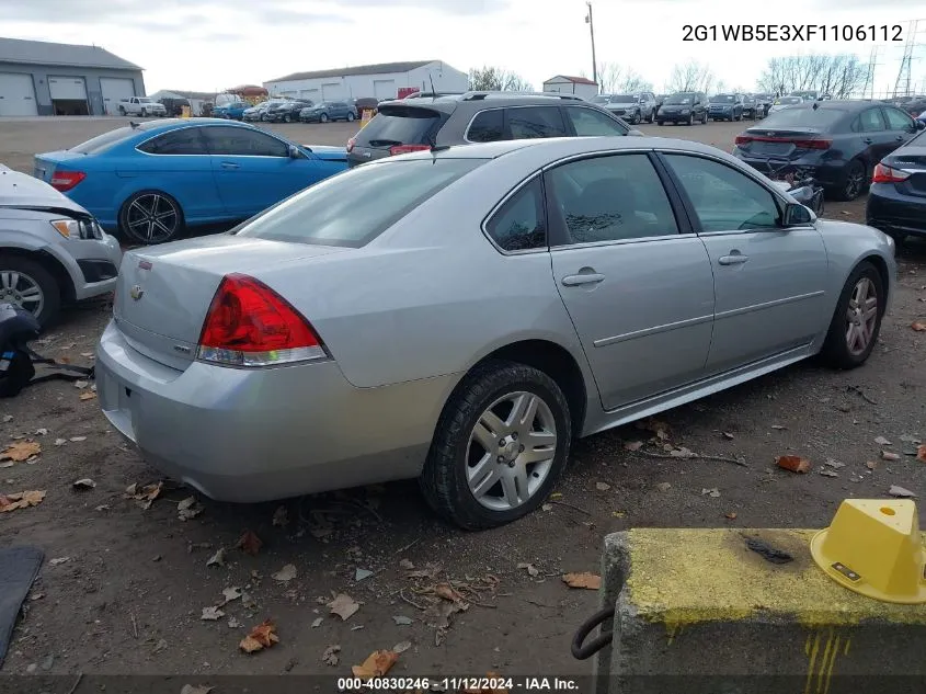 2015 Chevrolet Impala Limited Lt VIN: 2G1WB5E3XF1106112 Lot: 40830246