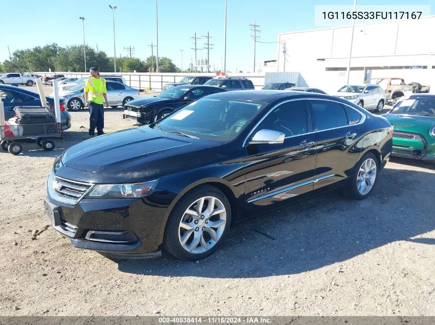 2015 Chevrolet Impala 2Lz VIN: 1G1165S33FU117167 Lot: 40838414