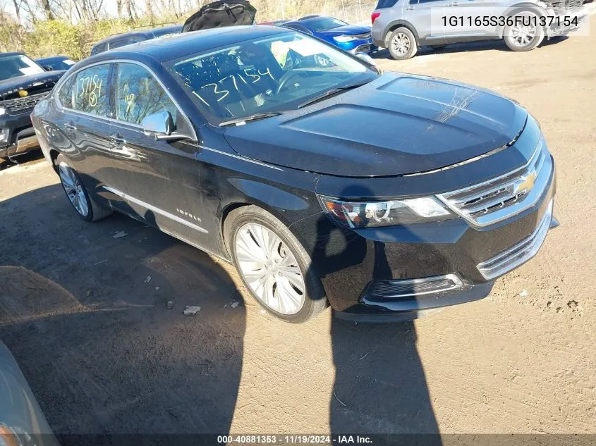 2015 Chevrolet Impala 2Lz VIN: 1G1165S36FU137154 Lot: 40881353