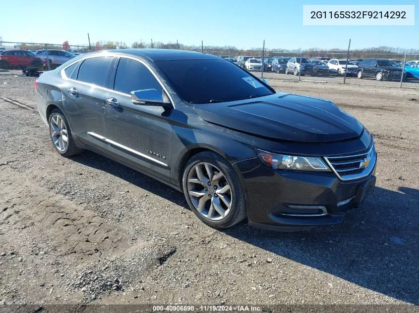 2015 Chevrolet Impala 2Lz VIN: 2G1165S32F9214292 Lot: 40906898