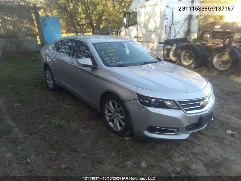 2016 Chevrolet Impala Lt VIN: 2G1115S38G9137167 Lot: 12113637