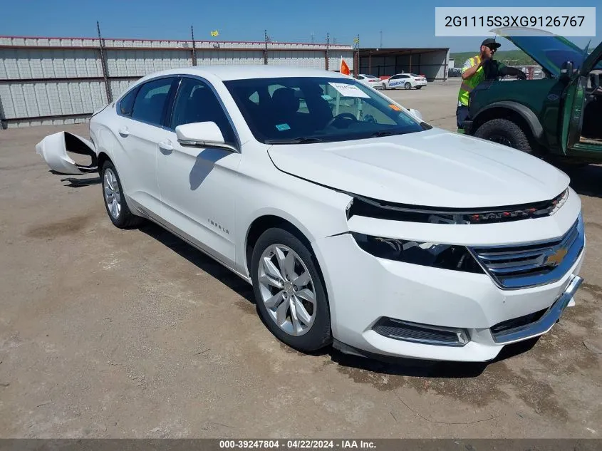 2016 Chevrolet Impala 2Lt VIN: 2G1115S3XG9126767 Lot: 39247804