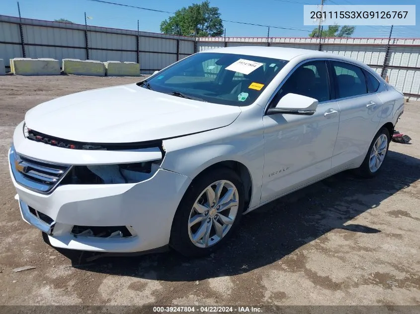 2016 Chevrolet Impala 2Lt VIN: 2G1115S3XG9126767 Lot: 39247804