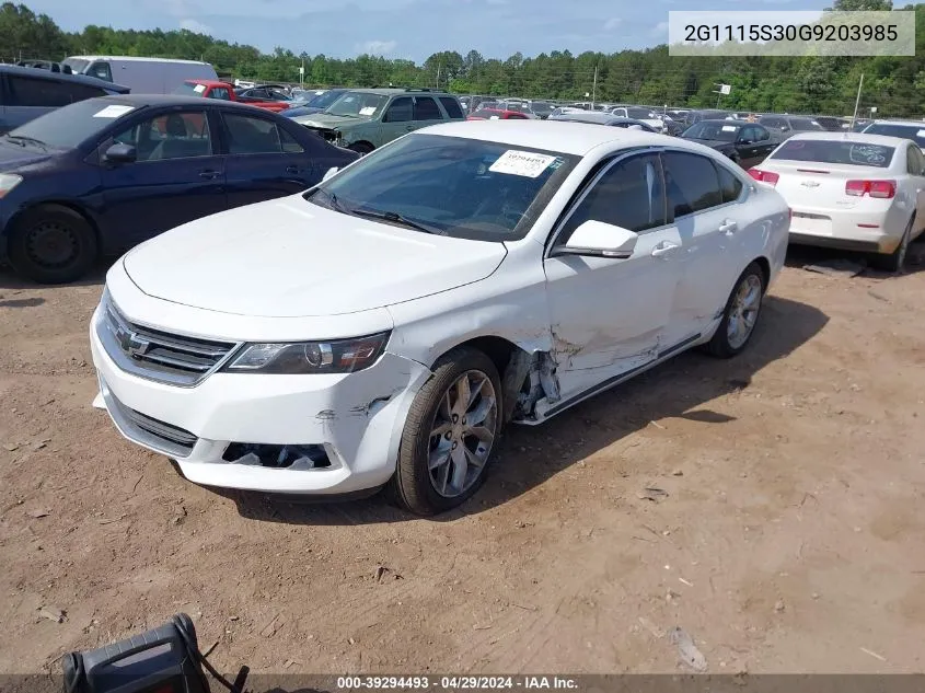 2016 Chevrolet Impala 2Lt VIN: 2G1115S30G9203985 Lot: 39294493