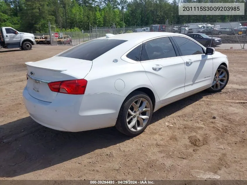 2016 Chevrolet Impala 2Lt VIN: 2G1115S30G9203985 Lot: 39294493