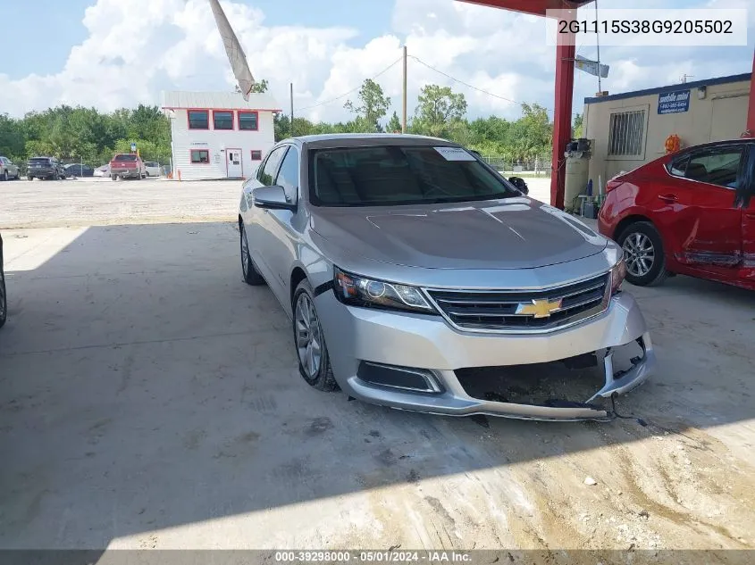 2016 Chevrolet Impala 2Lt VIN: 2G1115S38G9205502 Lot: 39298000