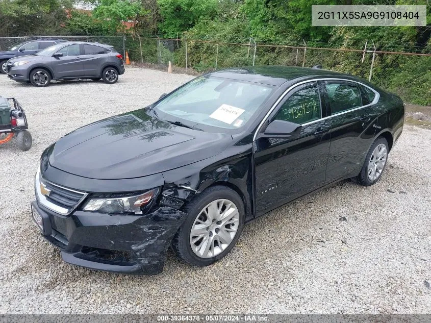 2016 Chevrolet Impala 1Fl VIN: 2G11X5SA9G9108404 Lot: 39364378