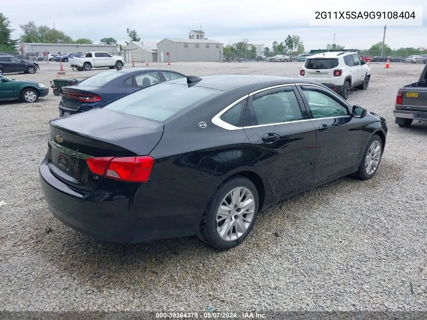 2016 Chevrolet Impala 1Fl VIN: 2G11X5SA9G9108404 Lot: 39364378