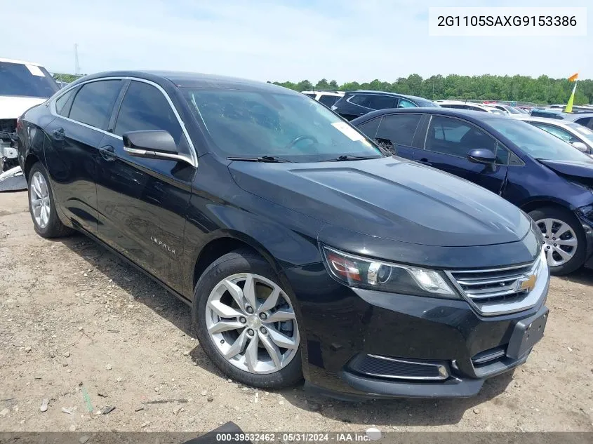 2016 Chevrolet Impala 1Lt VIN: 2G1105SAXG9153386 Lot: 39532462