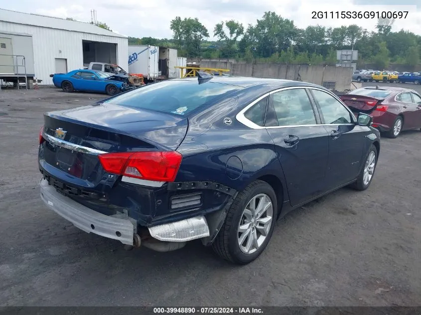 2016 Chevrolet Impala 2Lt VIN: 2G1115S36G9100697 Lot: 39948890