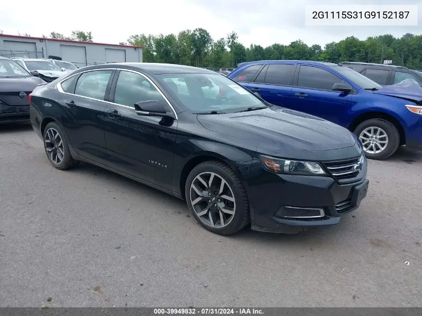 2016 Chevrolet Impala 2Lt VIN: 2G1115S31G9152187 Lot: 39949832