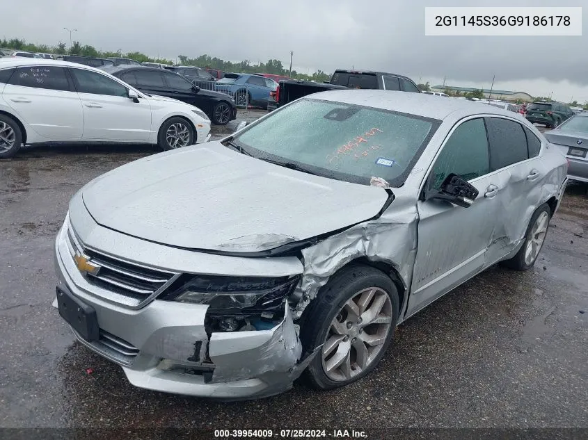 2016 Chevrolet Impala 2Lz VIN: 2G1145S36G9186178 Lot: 39954009