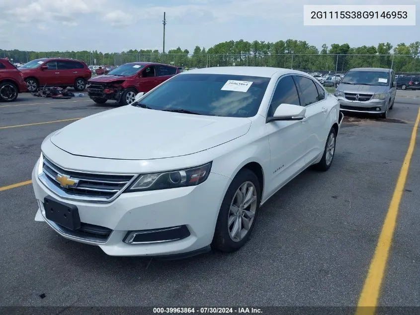 2016 Chevrolet Impala 2Lt VIN: 2G1115S38G9146953 Lot: 39963864