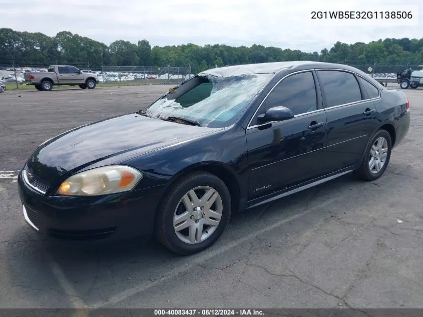 2G1WB5E32G1138506 2016 Chevrolet Impala Limited Lt