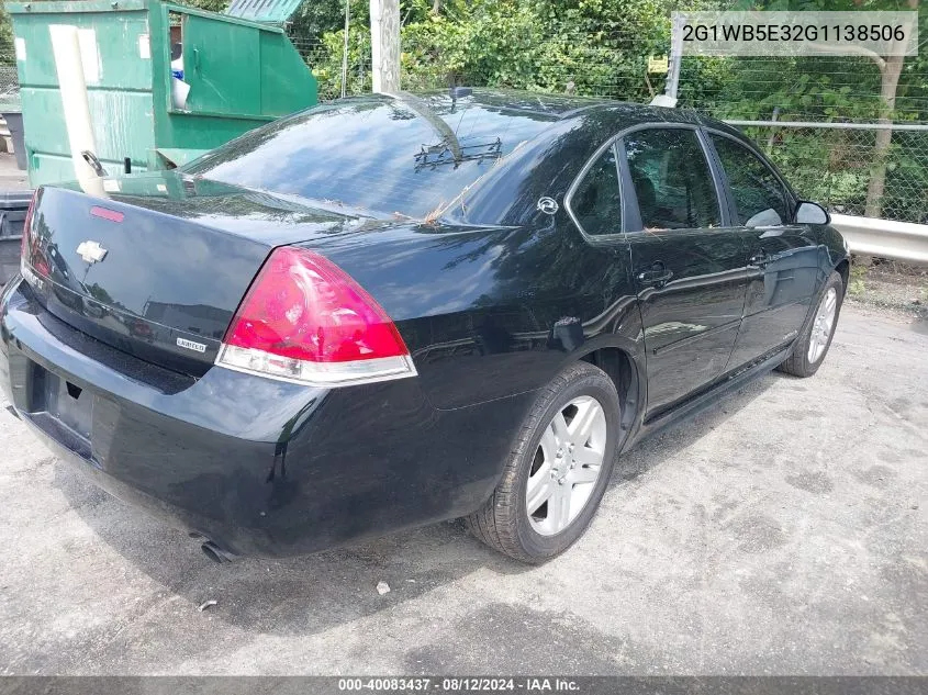 2G1WB5E32G1138506 2016 Chevrolet Impala Limited Lt