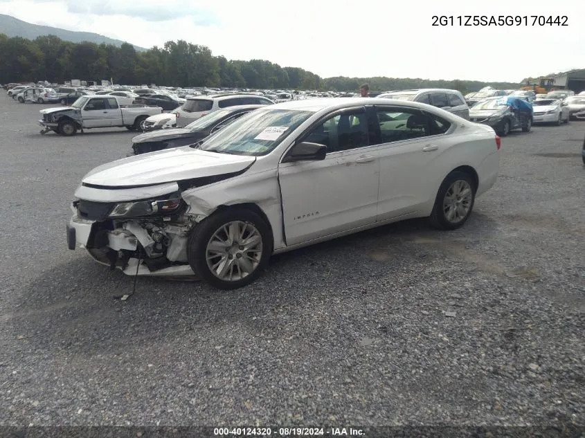 2016 Chevrolet Impala Ls VIN: 2G11Z5SA5G9170442 Lot: 40124320