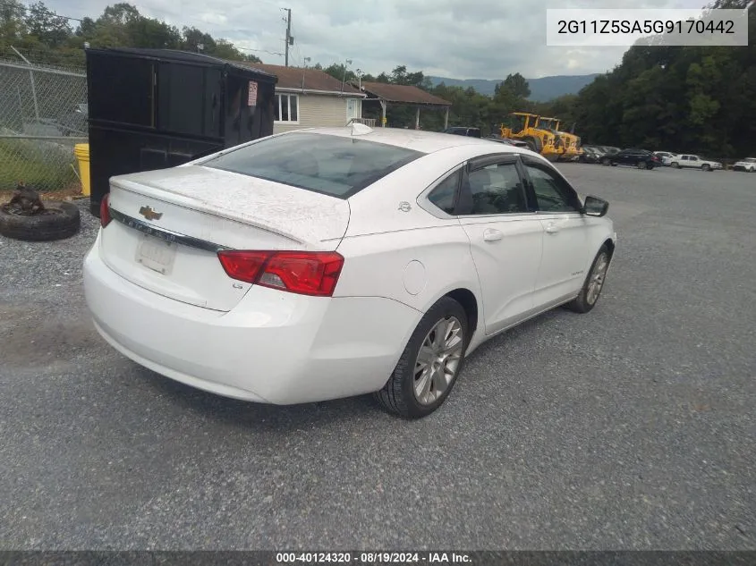 2016 Chevrolet Impala Ls VIN: 2G11Z5SA5G9170442 Lot: 40124320