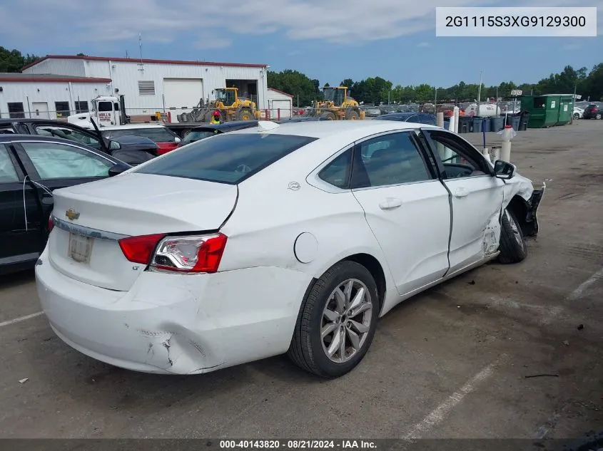 2016 Chevrolet Impala Lt VIN: 2G1115S3XG9129300 Lot: 40143820