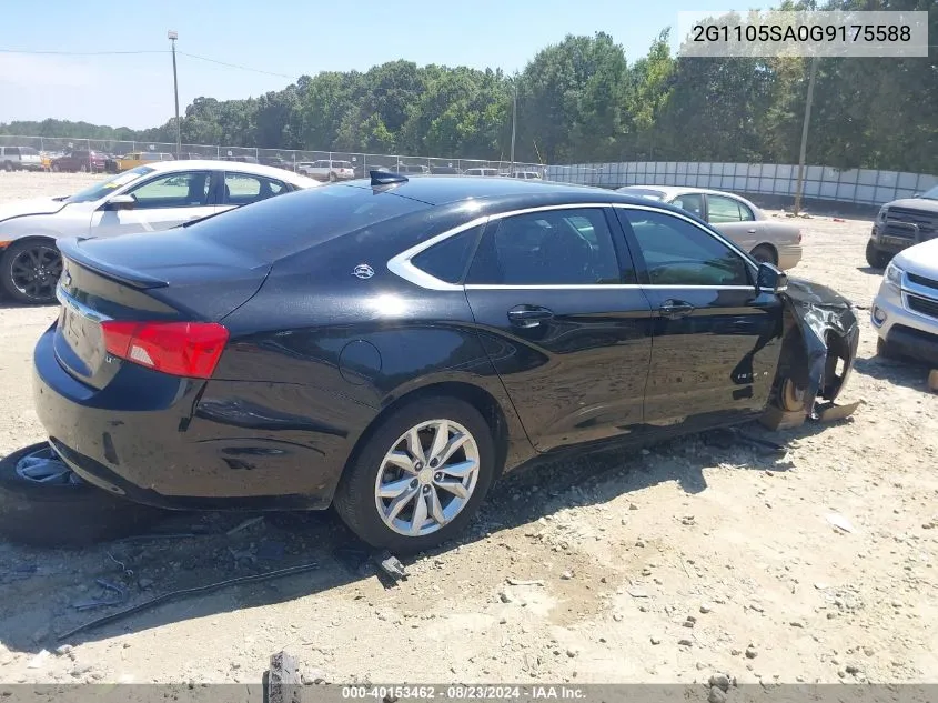 2016 Chevrolet Impala 1Lt VIN: 2G1105SA0G9175588 Lot: 40153462