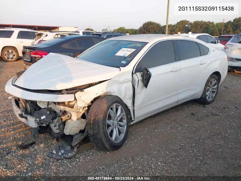 2G1115S32G9115438 2016 Chevrolet Impala 2Lt