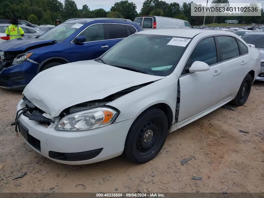 2016 Chevrolet Impala Limited Police VIN: 2G1WD5E34G1102536 Lot: 40235650