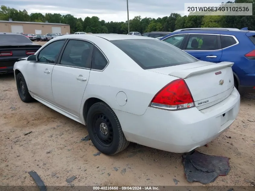 2016 Chevrolet Impala Limited Police VIN: 2G1WD5E34G1102536 Lot: 40235650