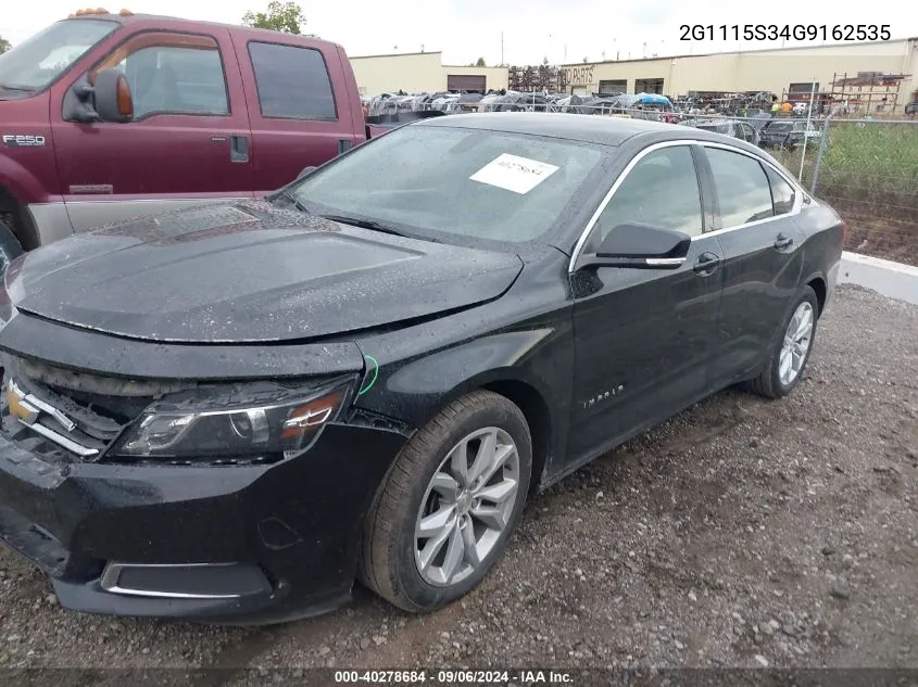 2016 Chevrolet Impala 2Lt VIN: 2G1115S34G9162535 Lot: 40278684