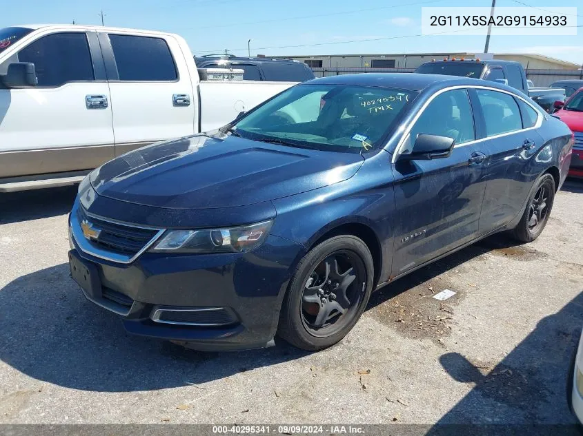 2016 Chevrolet Impala 1Fl VIN: 2G11X5SA2G9154933 Lot: 40295341