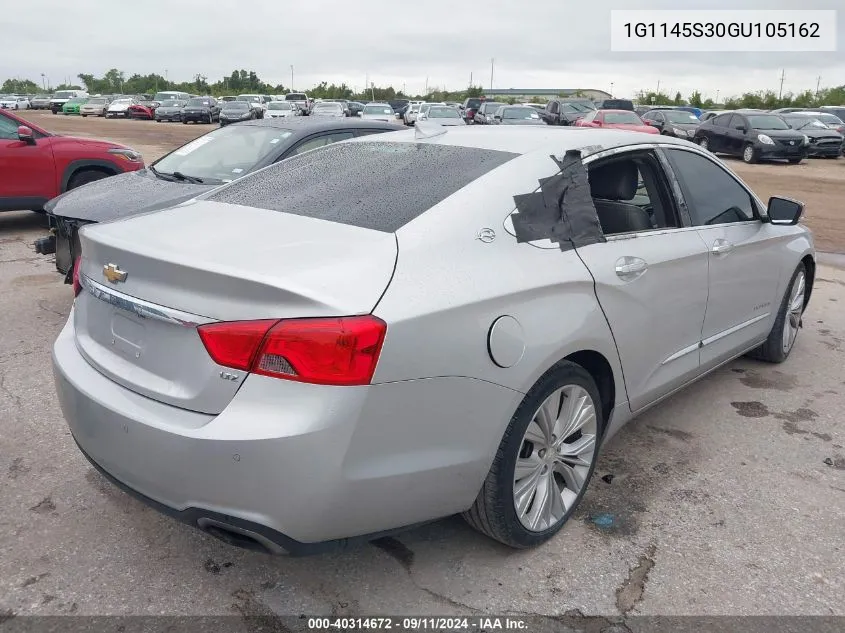 2016 Chevrolet Impala Ltz VIN: 1G1145S30GU105162 Lot: 40314672