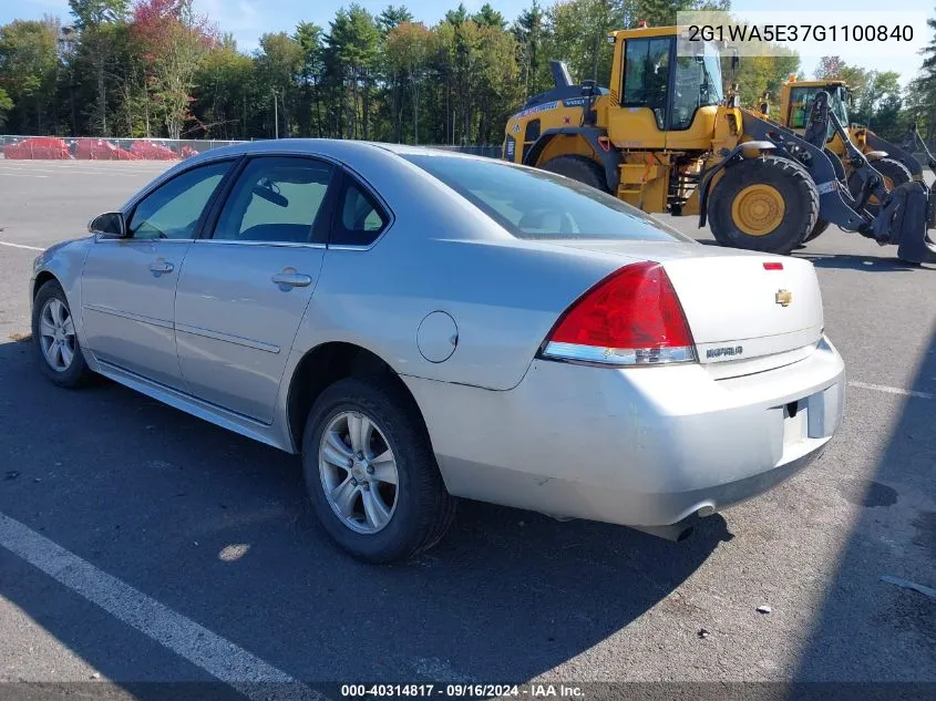 2G1WA5E37G1100840 2016 Chevrolet Impala Limited Ls