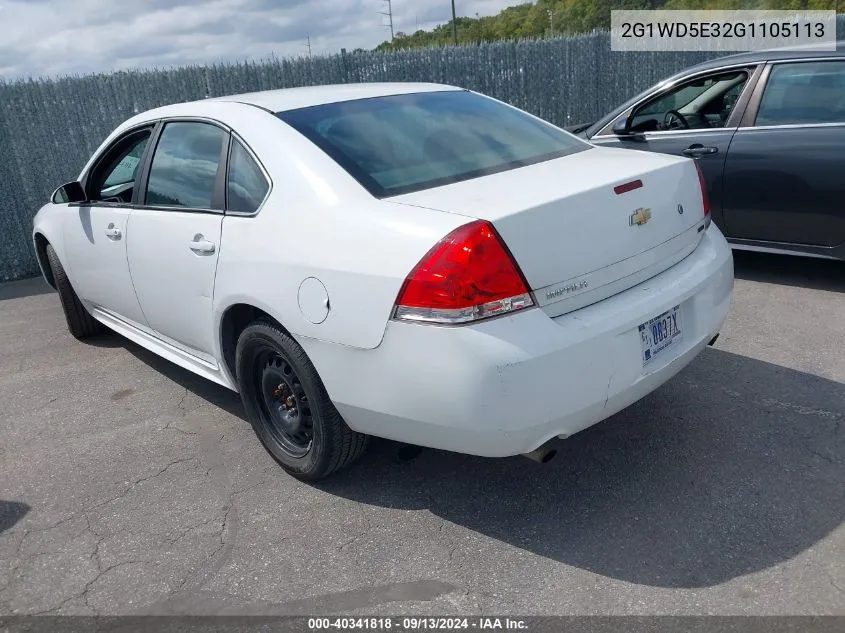 2016 Chevrolet Impala Limited Police VIN: 2G1WD5E32G1105113 Lot: 40341818