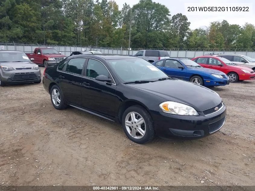 2G1WD5E32G1105922 2016 Chevrolet Impala Limited Police