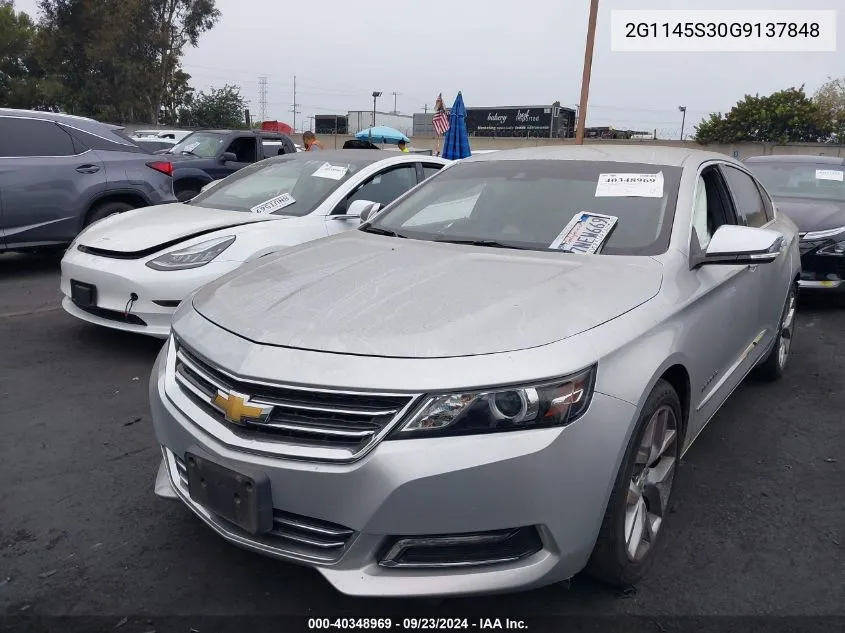 2016 Chevrolet Impala 2Lz VIN: 2G1145S30G9137848 Lot: 40348969