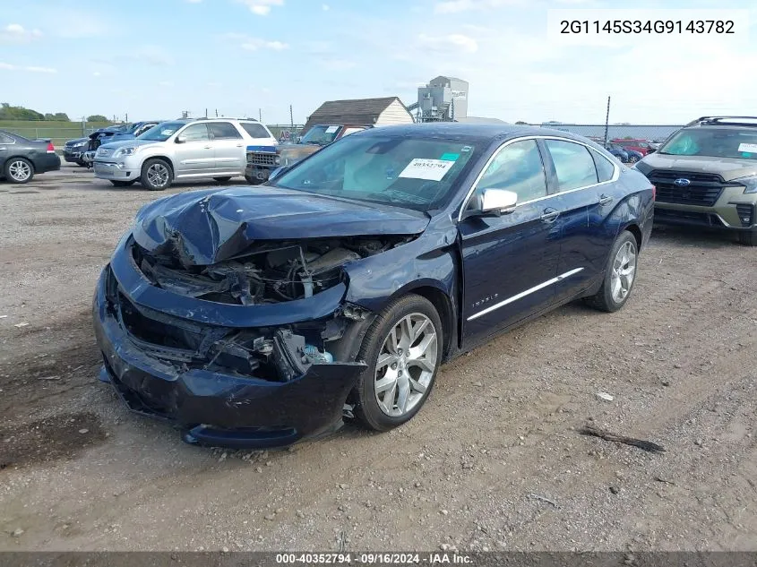 2016 Chevrolet Impala 2Lz VIN: 2G1145S34G9143782 Lot: 40352794