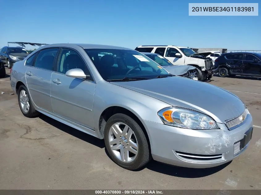 2G1WB5E34G1183981 2016 Chevrolet Impala Limited Lt