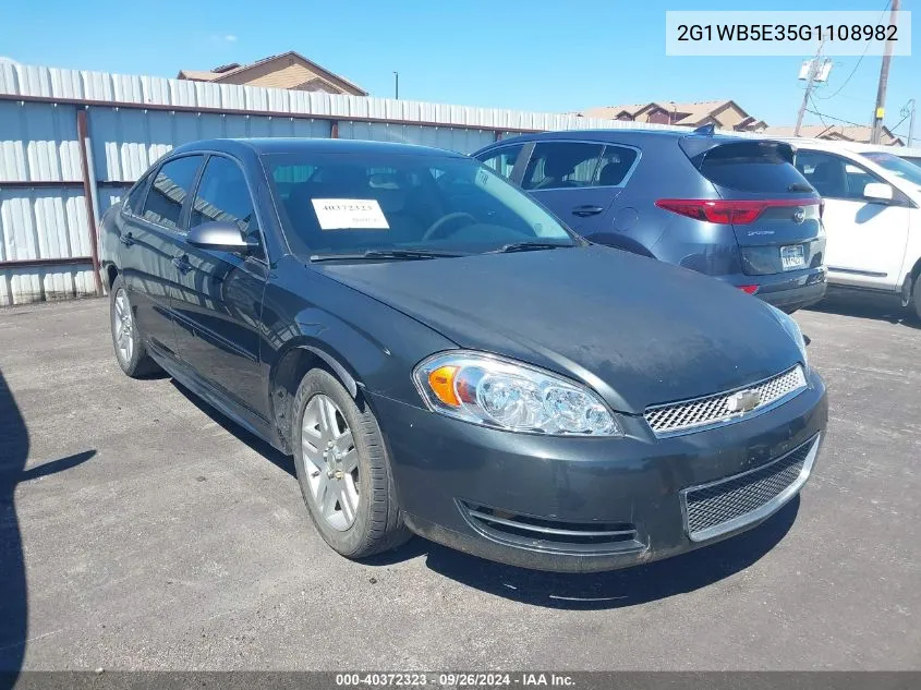 2016 Chevrolet Impala Limited Lt VIN: 2G1WB5E35G1108982 Lot: 40372323