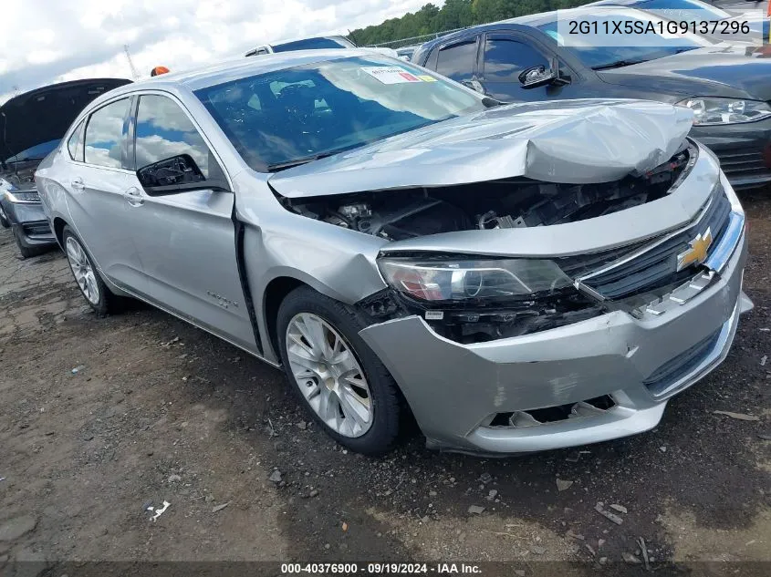 2G11X5SA1G9137296 2016 Chevrolet Impala 1Fl