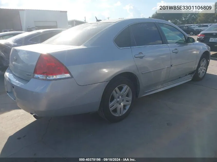 2G1WB5E33G1106809 2016 Chevrolet Impala Limited Lt