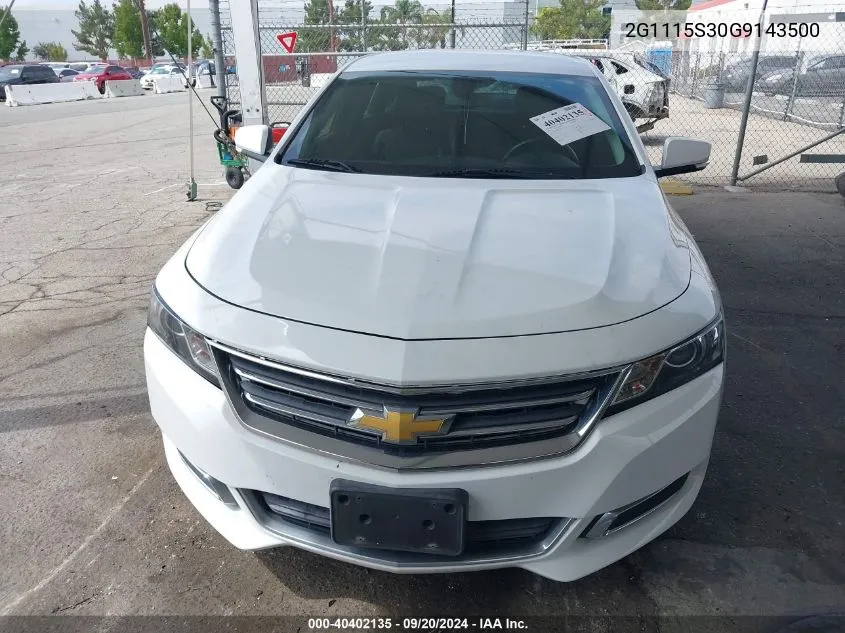 2G1115S30G9143500 2016 Chevrolet Impala 2Lt