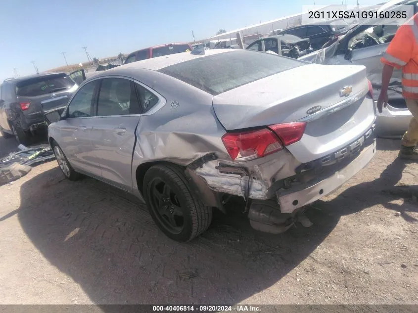 2G11X5SA1G9160285 2016 Chevrolet Impala 1Fl