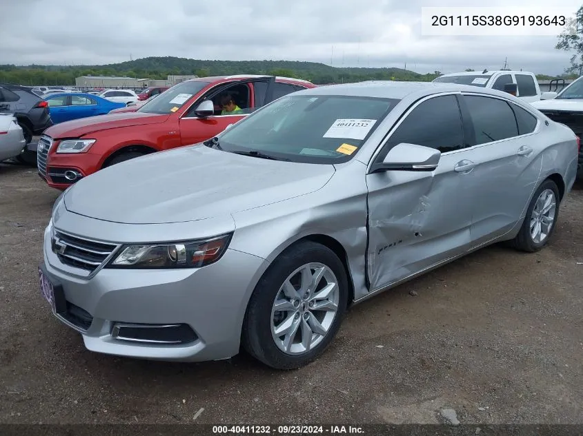 2G1115S38G9193643 2016 Chevrolet Impala Lt