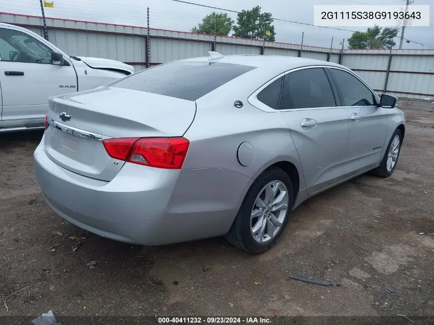 2G1115S38G9193643 2016 Chevrolet Impala Lt