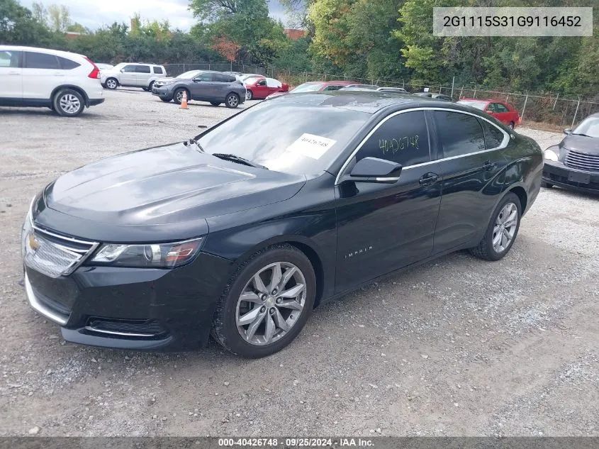 2G1115S31G9116452 2016 Chevrolet Impala 2Lt