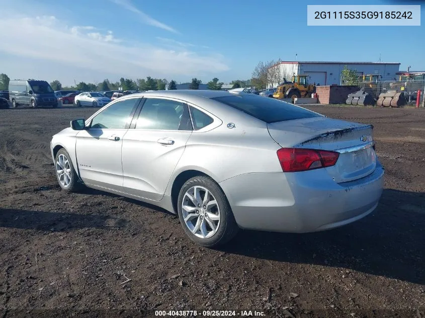 2016 Chevrolet Impala 2Lt VIN: 2G1115S35G9185242 Lot: 40438778