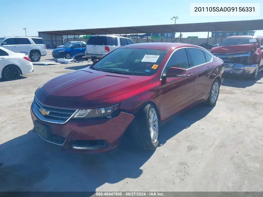 2016 Chevrolet Impala 1Lt VIN: 2G1105SA0G9156331 Lot: 40447505