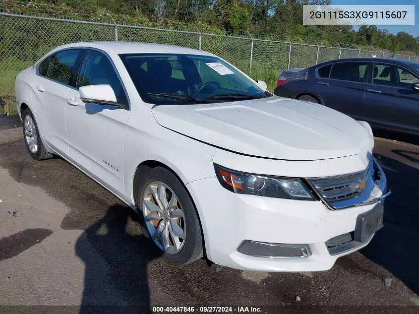 2G1115S3XG9115607 2016 Chevrolet Impala 2Lt