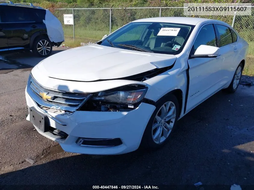 2016 Chevrolet Impala 2Lt VIN: 2G1115S3XG9115607 Lot: 40447846