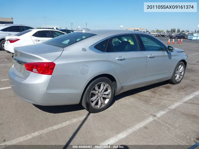 2016 Chevrolet Impala 1Lt VIN: 2G1105SAXG9161374 Lot: 40460467